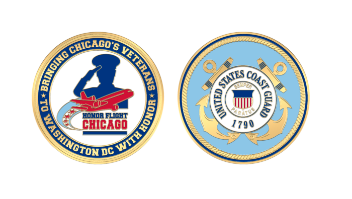 Honor Flight Chicago Coast Guard Challenge Coin