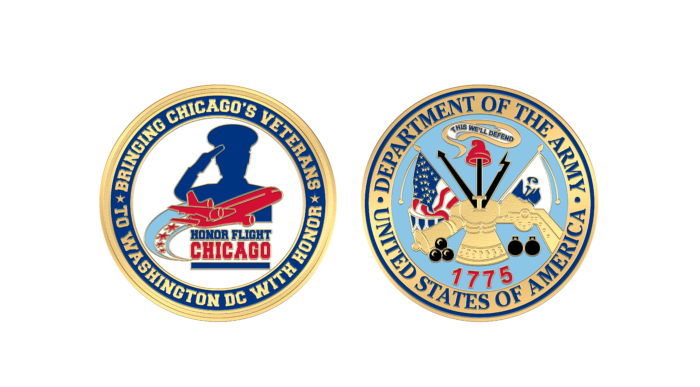 Honor Flight Chicago Army Challenge Coin